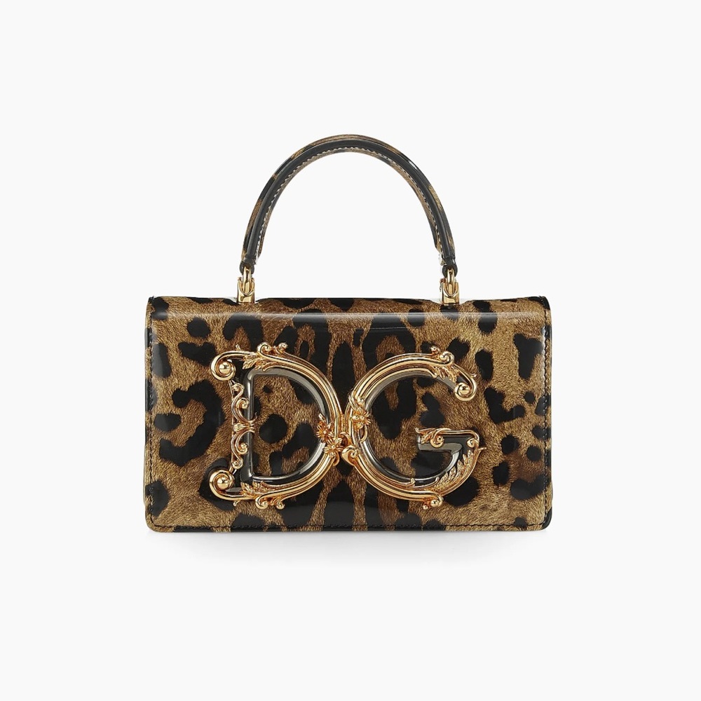 Dolce & Gabbana Brown and Black Leopard Clutch